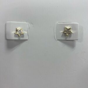 Gold Star Pave Earrings